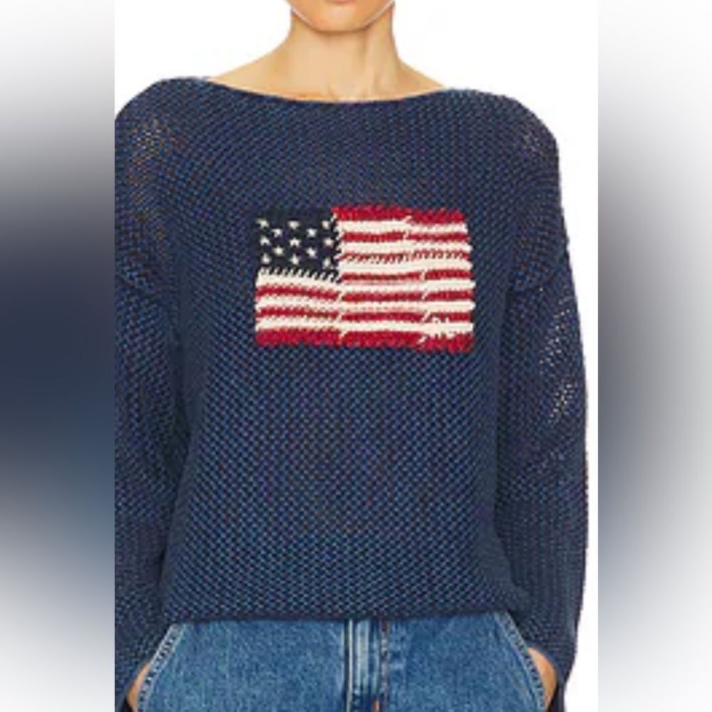 Ralph Lauren Cotton American Flag Sweater Size XXL
